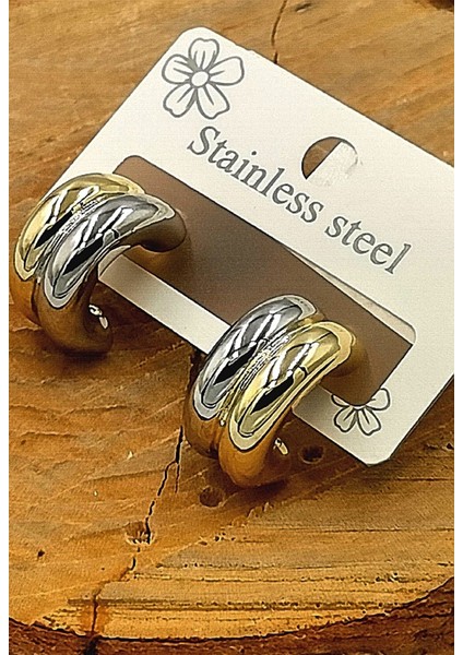 Kararmaz Çelik Lüks Küpe