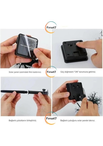 7metre 30 LED Çiçek Solar Lamba Güneş Enerjili Sarı Işık Iç ve Dış Mekan Bahçe Aydınlatma Solar LED