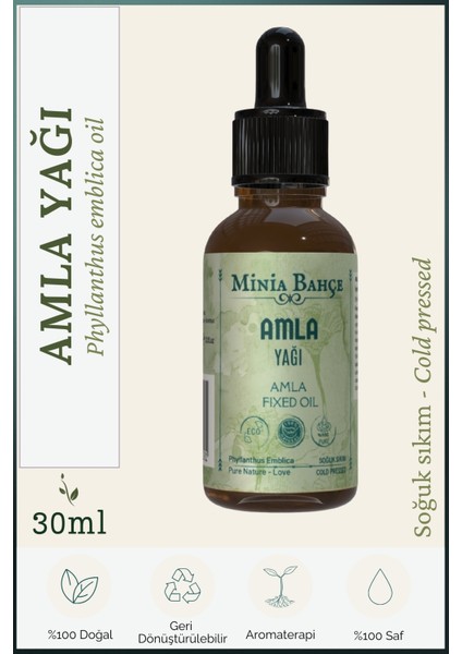 Amla Sabit Yağı, %100 Saf, 30 ml