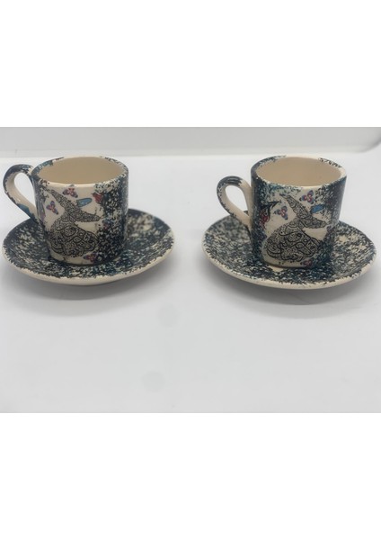 Kahve Fincan Takımı 2li Osmanlı/iznik Çini Motifli Porselen modelleri