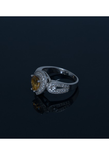 Su Damlası Desenli Sarı Zirkon Taşlı 925 Ayar Gümüş Kadın Yüzük Parmağa Göre Ayarlanır 4.47 gr modelleri