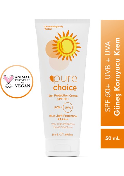 Spf 50+ Güneş Koruyucu Krem, 50ML - Suya Dayanıklı Çok Yüksek Koruma