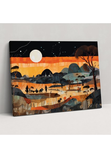 Aborjin Hikaye Anlatımı Kanvas Tablo - Kültürel Gelenekler Duvar Sanatı