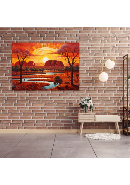Yerli Manzara Kanvas Tablo - Yerli Uluru Duvar Sanatı Yerli Sanat fiyatları