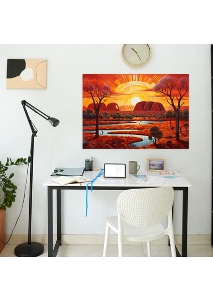 Yerli Manzara Kanvas Tablo - Yerli Uluru Duvar Sanatı Yerli Sanat modelleri