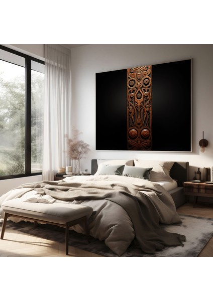 Geleneksel Aborjin Ahşap Oyma Kanvas Tablo - Atalık Ruhlar Duvar Sanatı - Aborjin Toprağın Tonları Duvar Dekorasyonu fiyatları