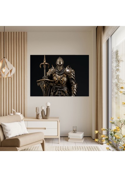 Eski Silahlar Duvar Sanatı - Ortaçağ Şövalye Kılıçla - Ev Dekorasyonu Için Eski Silahlar Kanvas Tablo fiyatları