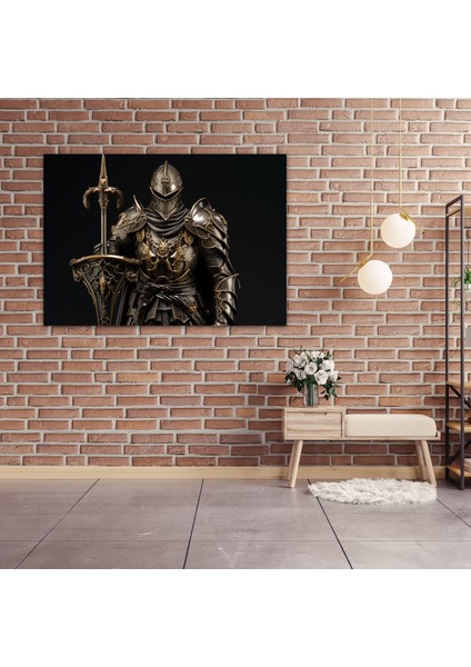 Eski Silahlar Duvar Sanatı - Ortaçağ Şövalye Kılıçla - Ev Dekorasyonu Için Eski Silahlar Kanvas Tablo modelleri
