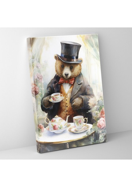 Hayvanlar Insan Gibi Giyinmiş Duvar Dekorasyonu - Sulu Boya Resim Kanvas Tablo Sanatı