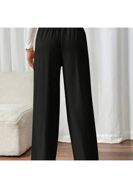 Kadın Beli Lastikli Düğmeli Ithal Krep Pantolon modelleri