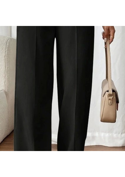 Kadın Beli Lastikli Düğmeli Ithal Krep Pantolon indirimleri