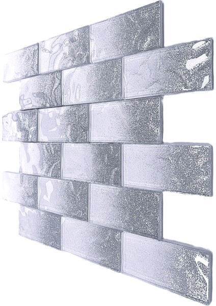 Mutfak Tezgah Arası ve Iç Mekan Kaplama ve Dekorasyon Uygulamalarında Tüm Yüzeyler Için, 48X98MM. Beyaz-Gümüş Sim Efekti. 30X30CM. Fileli Kristal Mozaik. modelleri
