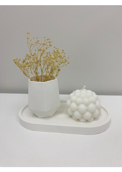 Mini Vazo - Bubble Mum ve Dekoratif Tabak 3lü Set fiyatları