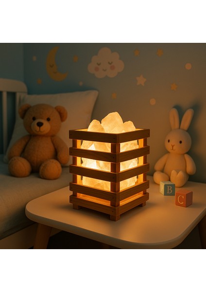 Çankırı Kristal Kaya Tuzu Tuz Sepet Model Tuz Lambası