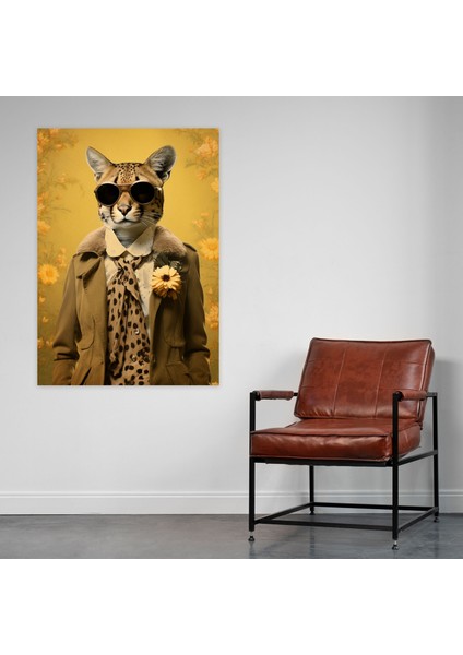 Hayvanların Insanlar Gibi Giyindiği Duvar Dekorasyonu - Retro Esintili Kolaj Moda Koleksiyonu fiyatları