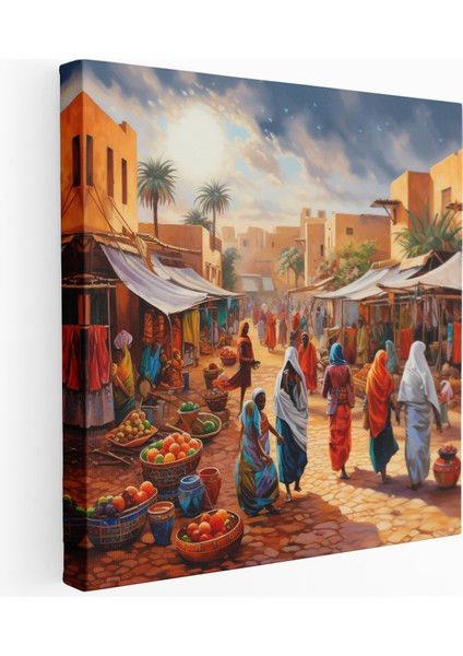 Marrakech Pazarı Kanvas Tablo