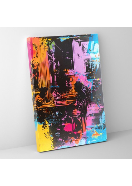 Renkli Kaos Warhol Fabrikası Kanvas Tablo - Andy Warhol Sahne Duvar Sanatı - Andy Warhol Warhol Fabrikası Sahnesi Kanvas Duvar Sanatı