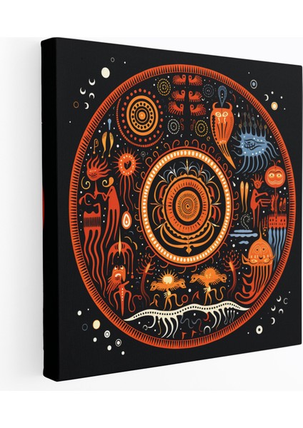 Yerli Kültürel Semboller Kanvas Tablo - Yerli Görsel Dil Atalar Duvar Sanatı