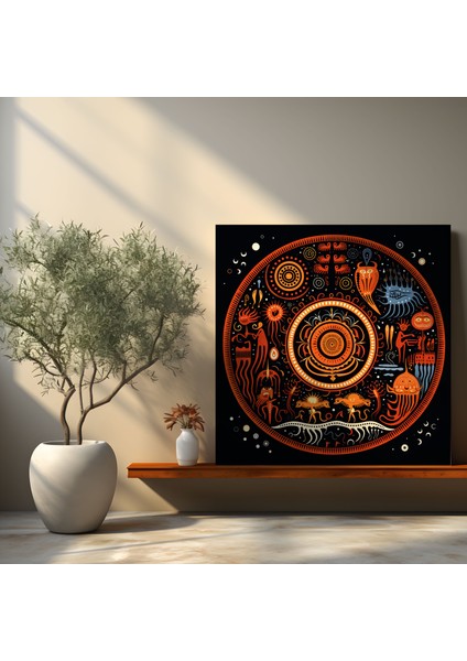 Yerli Kültürel Semboller Kanvas Tablo - Yerli Görsel Dil Atalar Duvar Sanatı fiyatları