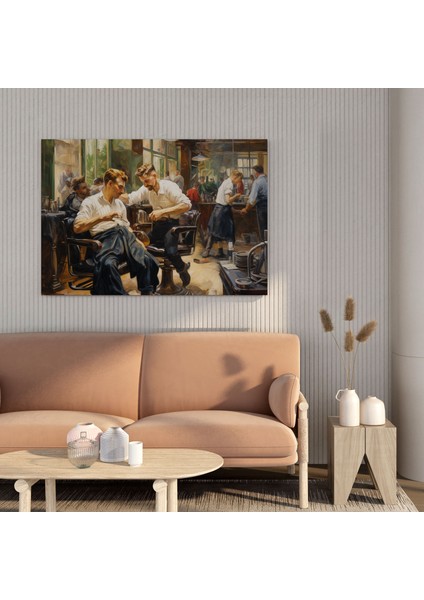 Izlenimci Berber Kanvas Tablo - Berber Enerji Duvar Dekorasyonu Resim modelleri