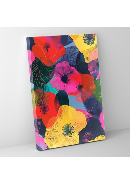 Andy Warhol Çiçek Desenli Duvar Sanatı - Geometrik Ev Dekorasyonu Için Kanvas Tablo