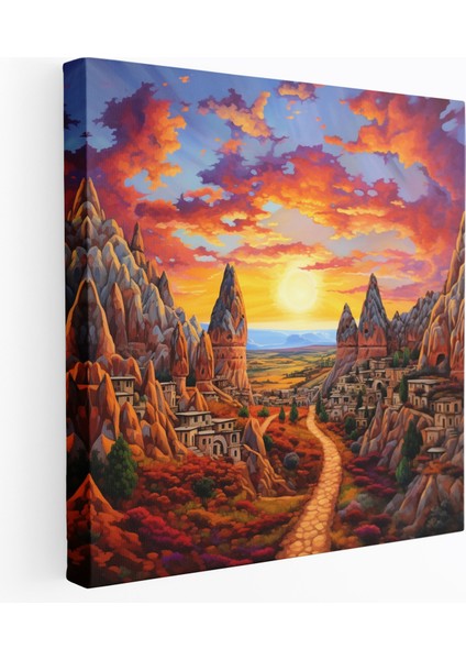 Anadolu Kanvas Tablo - Büyüleyici Kapadokya Günbatımı - Anadolu Duvar Dekorasyonu Kapadokya