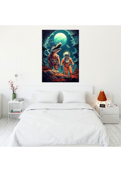 Hayvanlar Insan Gibi Giyinmiş Duvar Sanatı - Uzaylı Gezegeni Astronotlar Ev Dekorasyonu modelleri