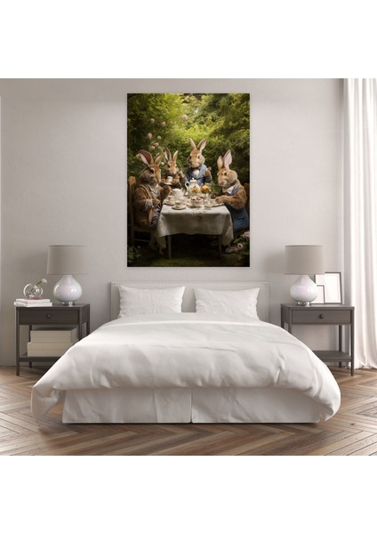 Hayvanlar Insanlar Gibi Giyinmiş Kanvas Tablo Sanatı - Tavşanlar Dijital Koleksiyon Hayvanlar Insanlar Gibi Giyinmiş modelleri