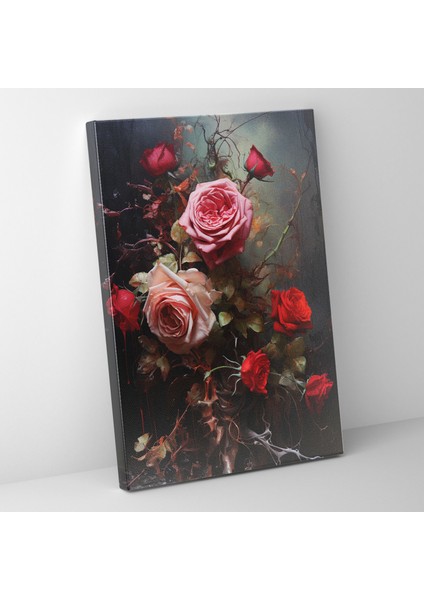 Gerçekçi Kanayan Gül Kanvas Tablo - Kanayan Çiçekler Çiçekler Duvar Dekorasyonu Kanayan Gül