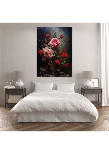 Gerçekçi Kanayan Gül Kanvas Tablo - Kanayan Çiçekler Çiçekler Duvar Dekorasyonu Kanayan Gül fiyatları