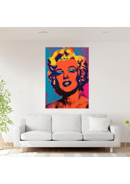 Canlı Marilyn Monroe Portresi - Andy Warhol Kanvas Tablo Duvar Dekorasyonu modelleri