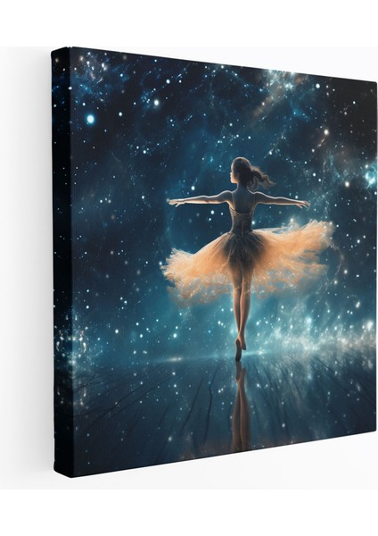 Büyülü Baleci Kanvas Tablo - Baleci Büyülü Illüstrasyon Parlayan Takımyıldızlar Duvar Sanatı