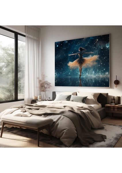 Büyülü Baleci Kanvas Tablo - Baleci Büyülü Illüstrasyon Parlayan Takımyıldızlar Duvar Sanatı modelleri