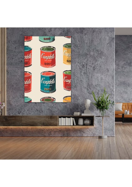 Andy Warhol Duvar Sanatı - Çorba Kutuları Grafik Tasarımı - Kanvas Tablo fiyatları