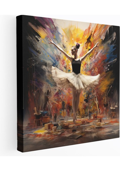 Balerin Surrealist Fırça Kanvas Tablo - Ev Dekorasyonu Için Balerin Kanvas Tablo Surrealist
