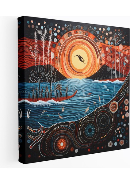 Aborijinal Semboller Duvar Sanatı - Duvar Dekorasyonu Ev Dekorasyonu