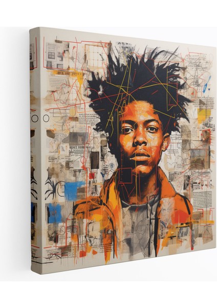 Basquiat Kanvas Tablo - Çizgi Kolajı - Ev Dekorasyonu Kolaj Bilinç Akışı