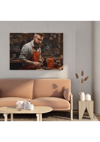 Gerçekçi Berber Yağlı Boya Kanvas Tablo - Duvar Sanatı Berber Kanvas Duvar Sanatı fiyatları