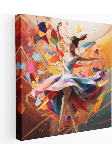 Balerin Soyut Şekiller Kanvas Tablo - Balerin Kanvas Soyut Şekiller Duvar Sanatı