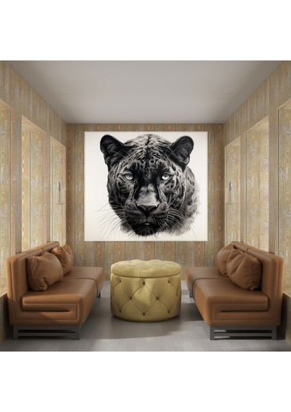 Kara Panter Kanvas Tablo - Güçlü Panterin Delici Bakışları - Duvar Sanatı Kanvas Duvar Sanatı Delici Bakışlar modelleri