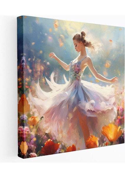 Balerin Mutluluğu Kanvas Tablo - Balerin Sanatsal Duvar Sanatı Canlı Renkler