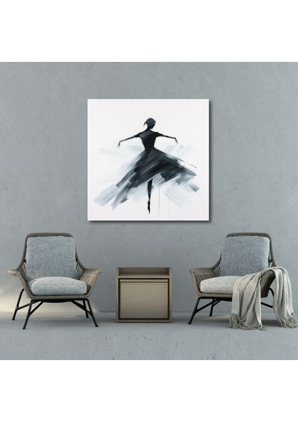 Tek Renkli Ihtişamlı Balerin Kanvas Tablo - Balerin Soyut Duvar Dekorasyonu Ev Dekorasyonu modelleri