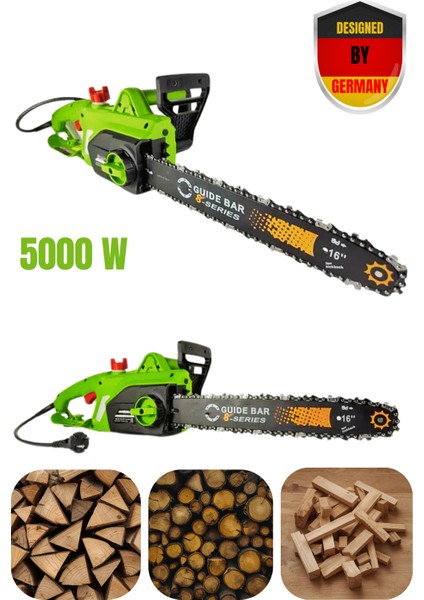 Profesyonel Alman Tasarımı Yeni Nesil 5000 W Elektrikli Zincirli Ağaç Odun Kesme Budama Testeresi Motoru