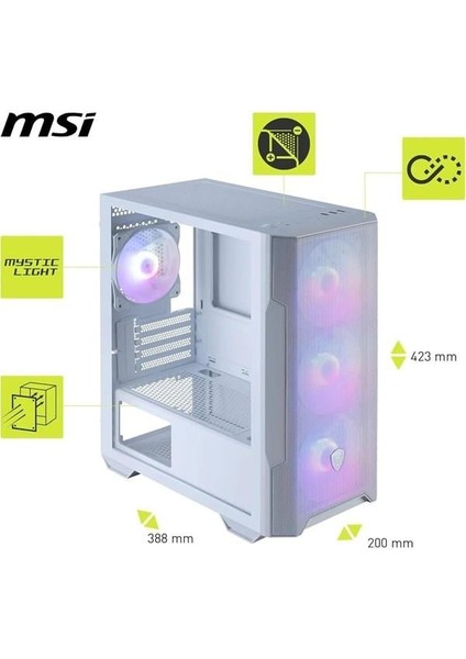 Msı Mag Force M100R White Rgb Gamer -Amd Ryzen 5 3600 -Nvidia Gtx 1050 Ti - 16GB Ram - 500GB M.2 Nvme SSD fırsatları