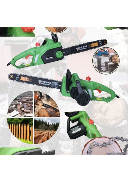 Profesyonel Alman Tasarımı Yeni Nesil 5000 W Elektrikli Zincirli Ağaç Odun Kesme Budama Testeresi Motoru indirimleri