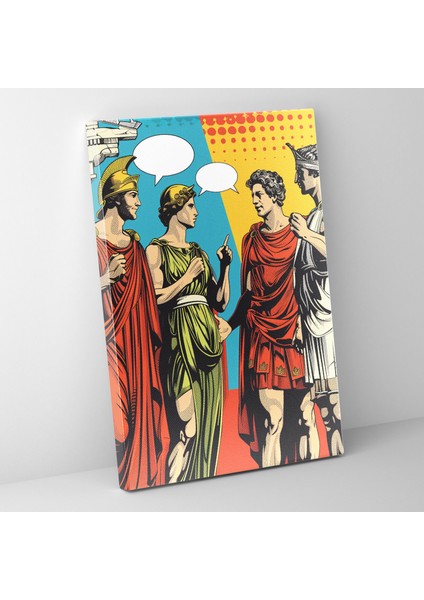 Klasik Yunan Mitolojisi Pop Sanat Duvar Tablosu - Klasizm ve Popart Yunan Mitolojisi Çizgi Roman Tarzı