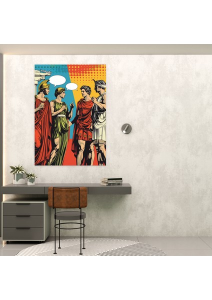 Klasik Yunan Mitolojisi Pop Sanat Duvar Tablosu - Klasizm ve Popart Yunan Mitolojisi Çizgi Roman Tarzı fiyatları