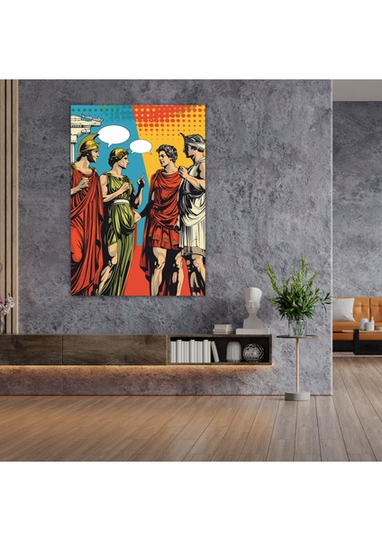 Klasik Yunan Mitolojisi Pop Sanat Duvar Tablosu - Klasizm ve Popart Yunan Mitolojisi Çizgi Roman Tarzı modelleri