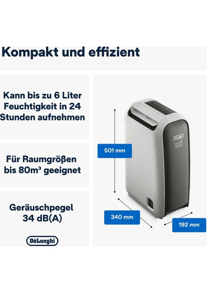DNS65 Nem Alıcı – 520W Sessiz Çalışma, 0.25 L/saat, Krem-Kahverengi fırsatları