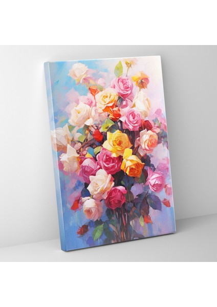 Akan Gül Izlenimci Duvar Sanatı - Kanayan Çiçekler Kanvas Tablo